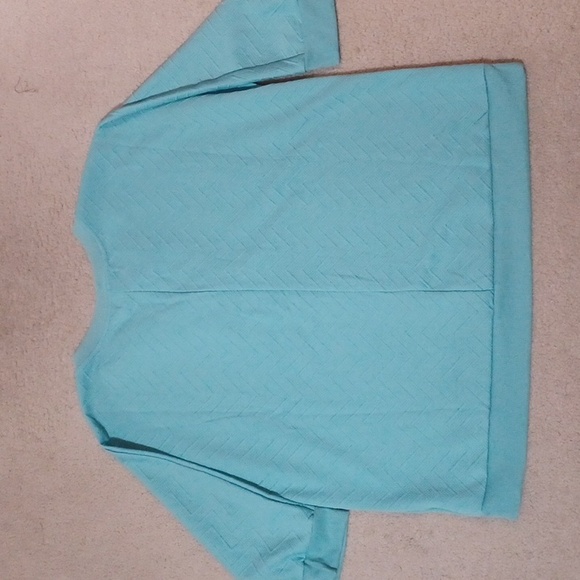 New York Laundry Teal Lace-Up Top - Picture 9 of 11